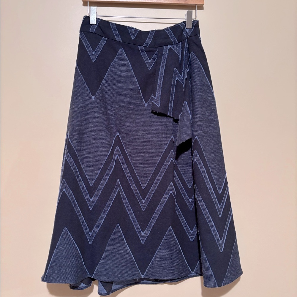 Eva Franco Zigzag Patterned Blue Skirt
